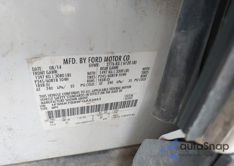 2015 Ford Explorer z USA, uszkodzony, nr VIN 1FM5K7B89FGA53951